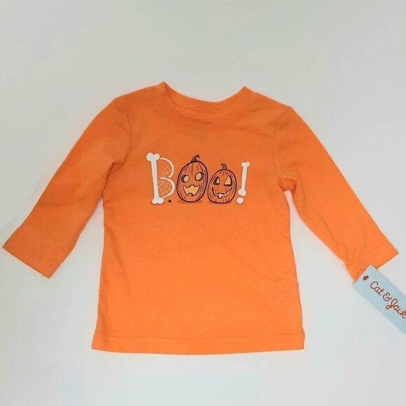 Toddler Boys' Long Sleeve Halloween Boo Top & Bottom Set - Cat & Jack - 12M - Picture 3 of 7
